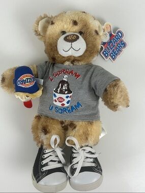 Build-A-Bear Chocolate Chip Cookie Dough Blizzard Bear with Blizzard Wristie